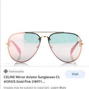 Celine 41392 teardrop pink mirror lenses - aviator